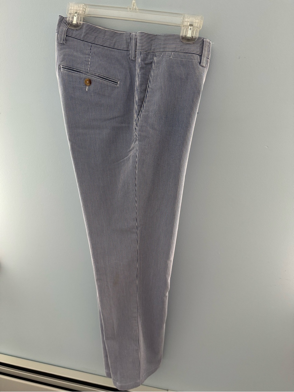 J. McLaughlin Navy and White Pinstripe Trousers